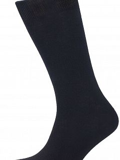 Комплект из 10 пар мужских однотонных высоких носков черного цвета "RuSocks" М-333